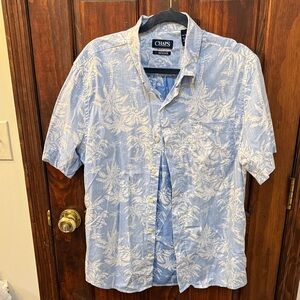Chaps Light Blue Palm Pattern Men's Shirt